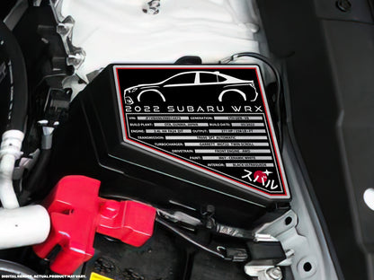 2024 SUBARU WRX Engine Bay Build Plaque